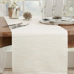 3 Piece Set of Table Runners White, Brown, Black Table Runner Thick‎ Cotton